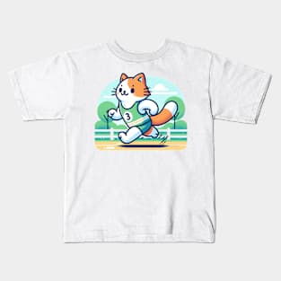 Purrfect Parkrun: Feline Fitness Fun Kids T-Shirt